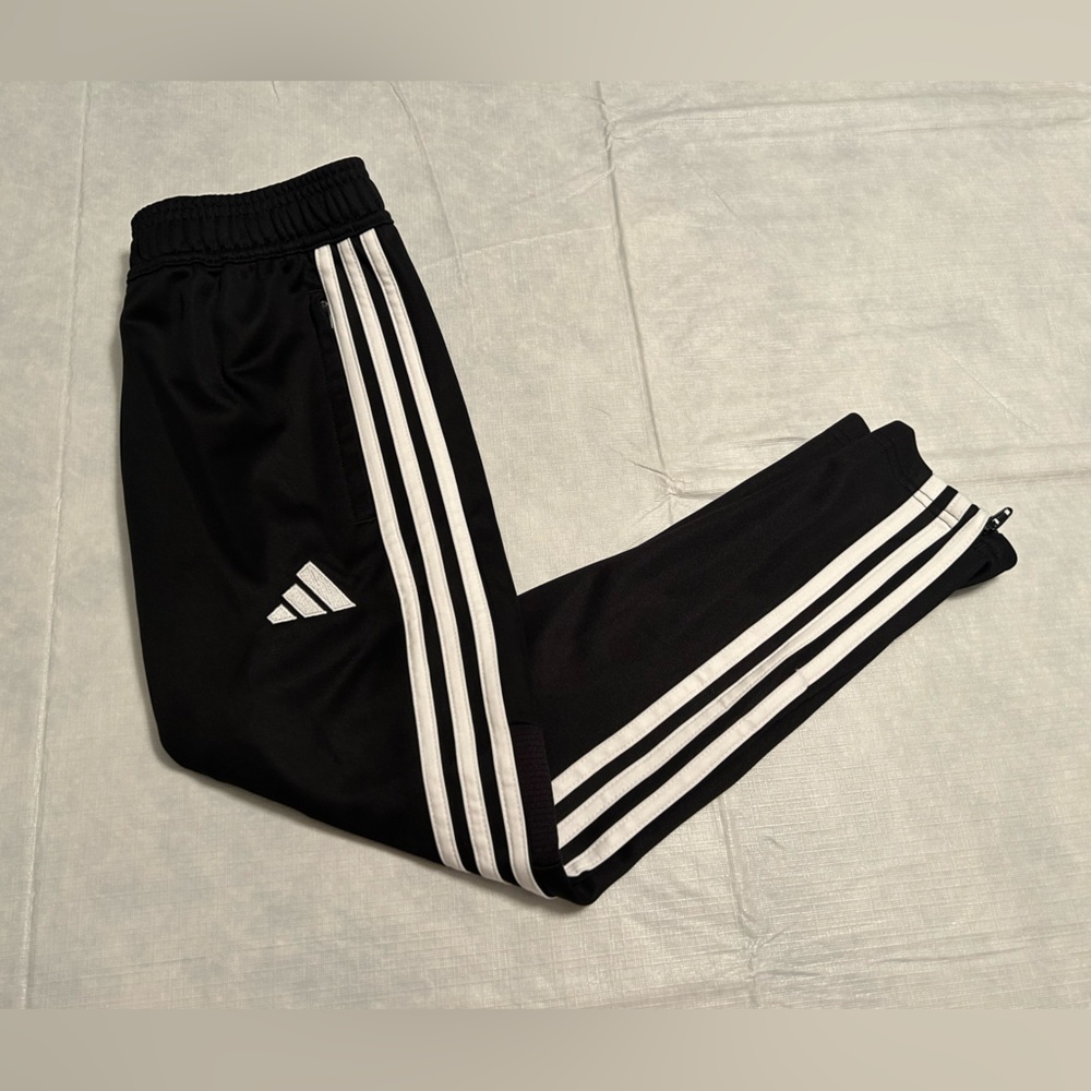 Adidas Kids Black Sweatpants with White Accents